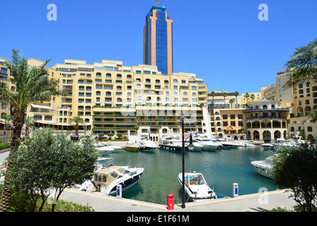 Marina di Portomaso, Paceville, St Julians (San Ġiljan), nord del quartiere portuale, Malta Majjistral Regione, Repubblica di Malta Foto Stock