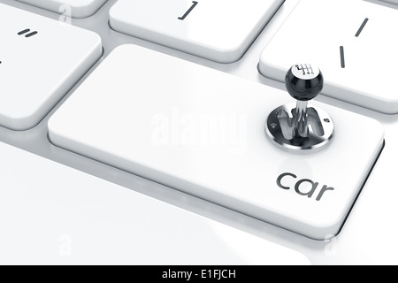 3D render di cambio marcia icona sulla tastiera. Concetto di automobile Foto Stock