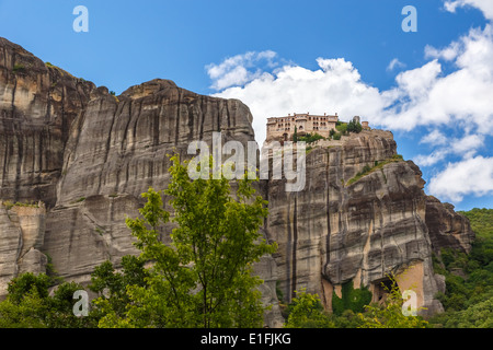 Varlaam Monastero nelle rocce di Meteora, significato 'sospeso nell' aria in Trikala, Grecia Foto Stock