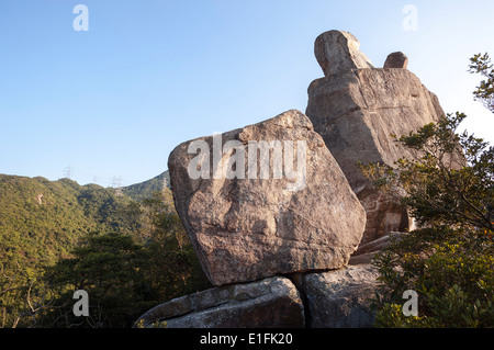Amah rock in Lion rock country park, hong kong Foto Stock