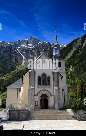 Chiesa a Chamonix - Monte Bianco Alpi francesi Foto Stock