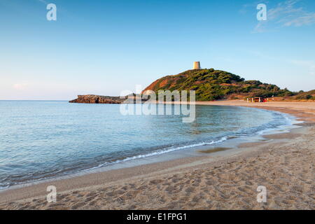 Spiaggia di Chia della provincia di Cagliari, Sardegna, Italia, Mediterraneo, Europa Foto Stock