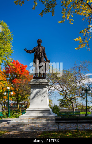 Il monumento di Cartier in Città Alta, Quebec Città Vecchia Quebec City, Quebec, Canada. Foto Stock