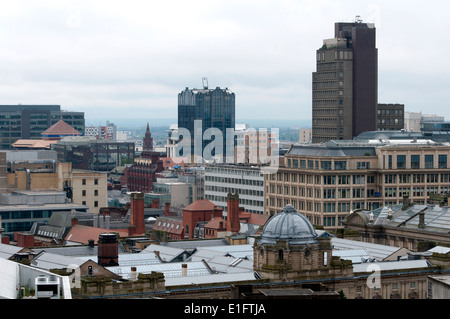 Il centro della città dalla libreria del tetto di Birmingham, Birmingham, Regno Unito Foto Stock