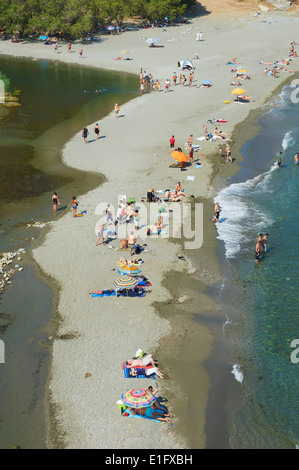 La Grecia, Creta isola, provincia di Rethymnon, Preveli beach Foto Stock