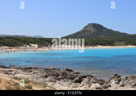 Spiaggia Cala Agulla nell'isola di Mallorca, Spagna Foto Stock