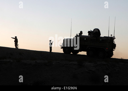 Marines della sicurezza personale, dettaglio marittima 1 Logistics Group (avanti) (MLG FWD), guida la sua miniera resistente, Ambush-Pro Foto Stock