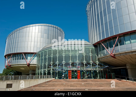 Corte Europea dei Diritti dell'uomo edificio (ECtHR), Strasburgo, Alsazia, Francia Foto Stock