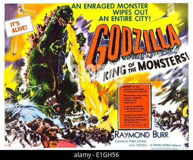 Godzilla, re dei mostri che starring Raymond Burr, in questo 1956 horror. Foto Stock