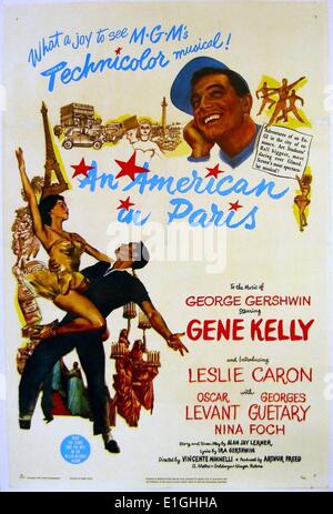 Un americano a Parigi un 1951 American film musicale con protagonista il gene Kelly e Leslie Caron. Foto Stock