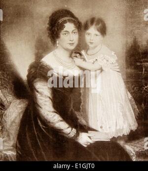 La regina Victoria (1819-1901) ritratto della regina Victoria come un bambino con sua madre la Principessa Victoria Foto Stock