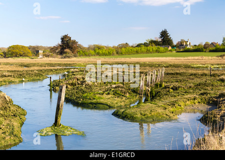 L estuario a Newtown Harbour Riserva Naturale Nazionale Isola di Wight in Inghilterra Foto Stock