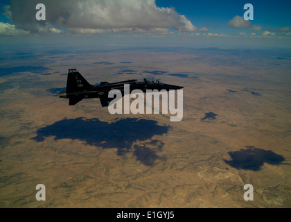 Un U.S. Air Force T-38 Taloni velivolo vola sopra Holloman Air Force Base, N.M., Sett. 28, 2011, durante una missione di addestramento. (DoD Foto Stock