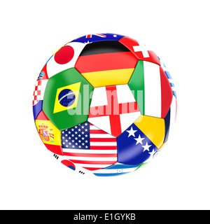 Paese diverso soccer ball immagine 3D su bianco Foto Stock