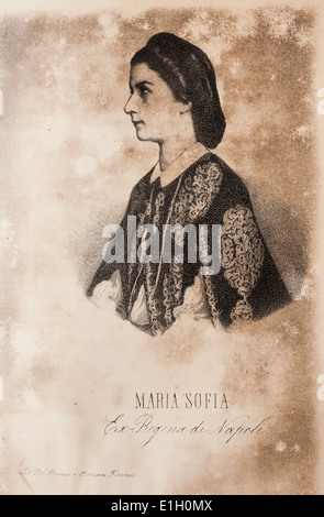 Maria Sofia di Borbone in una stampa del 1862 Foto Stock