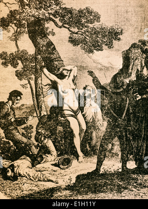 Allegoria del brigantaggio da un quotidiano di Torino, 1861 Foto Stock