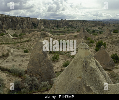 La Turchia. Cappadocia. Pasabaglari. Monk's Valley. Fata camino. Dettaglio. Anatolia centrale. Foto Stock