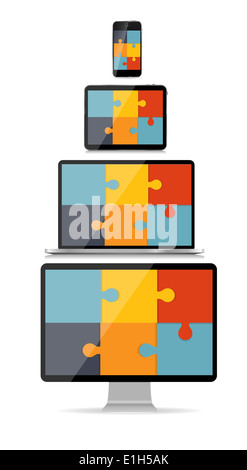 Pienamente rispondente Web Design Concept illustrazione vettoriale Foto Stock