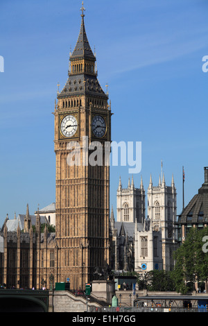 Regno Unito, Inghilterra, Londra Big Ben e Westminster Abbey, Foto Stock