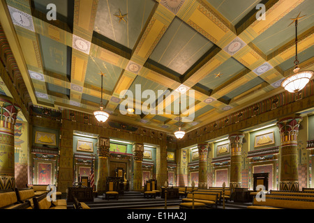 Sala Egizia, il Tempio Massonico, Philadelphia, Pennsylvania, STATI UNITI D'AMERICA Foto Stock