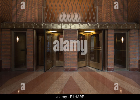 La lobby di 60 Hudson Street e 160 West Broadway, Tribeca, Lower Manhattan, New York City, Stati Uniti d'America Foto Stock