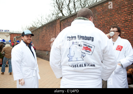 Polar Bear club spiaggia di Ostenda Foto Stock