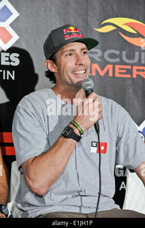 Austin, Texas, Stati Uniti d'America. Il 4 giugno, 2014. Travis Pastrana assiste i giochi di X conferenza stampa presso il circuito delle Americhe il 4 giugno 2014 ad Austin, Texas. Solo uso editoriale. Credito: Manuel Nauta/NurPhoto/ZUMAPRESS.com/Alamy Live News Foto Stock