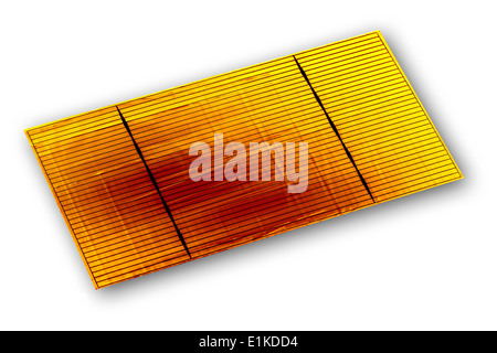 Cella solare computer immagine avanzata ad alte prestazioni di cella solare realizzato a partire da una fetta di silicio monocristallino griglia di contatto è Foto Stock