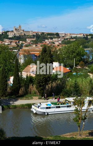 Francia, dipartimento di Herault, Beziers e il Canal du Midi Foto Stock