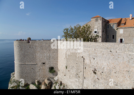 Croazia, Dubrovnik, città vecchia, il muro della città Foto Stock