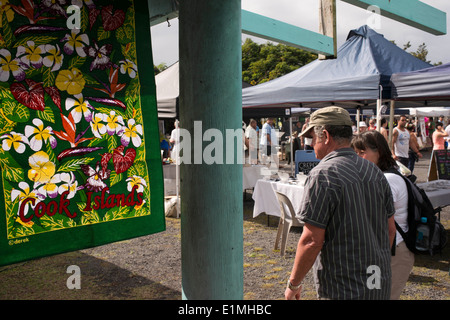 Rarotonga Island. Isole Cook. Polinesia. Punanga Nui mercati. Isole Cook giorno di mercato è ogni sabato in giù a Punanga Nui Foto Stock