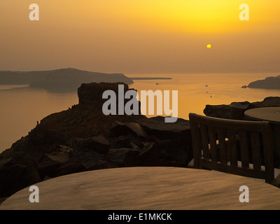 Tramonto sul mare - Santorini Island, Grecia Foto Stock