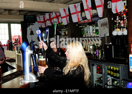 Newark By-Election 05 Giugno 2014 .UKIP Party . The Queens Head Public House . Foto Stock