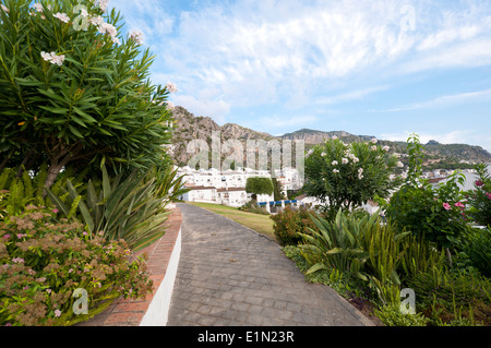 Viste di Ubrique dal Capuchinos Convento, Cadice. Foto Stock