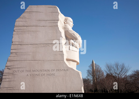 Vista laterale del Martin Luther King Jr Memorial a Washington DC Foto Stock