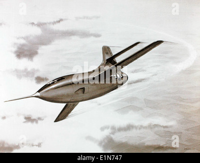 Il Douglas D-558-2 Skyrocket era un velivolo di ricerca sviluppato per la Marina degli Stati Uniti per esplorare i limiti della propulsione a reazione e della velocità transonica. Ha dato un contributo significativo allo sviluppo del volo supersonico. L'aeromobile, nella collezione Charles M. Daniels, mostra la storia dell'aviazione e il progresso tecnologico nella progettazione degli aeromobili. Foto Stock