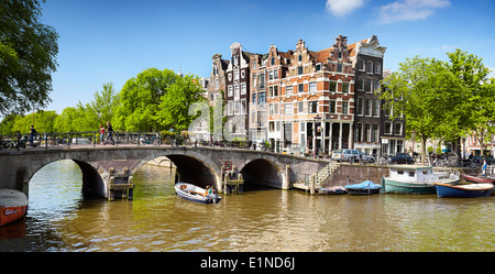 Ponte di Amsterdam canal - Holland, Paesi Bassi Foto Stock