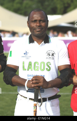 Kola Karim del Team a Lagos Chestertons polo nel parco 2014 Foto Stock