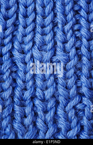 Lana macro sfondo blu Foto Stock