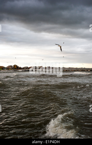 Giorno tempestoso a Rimini, Emilia Romagna, Italia Foto Stock