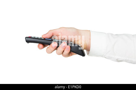 Imprenditore azienda black telecomando Foto Stock