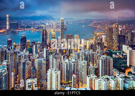 Hong Kong Cina skyline della città Foto Stock