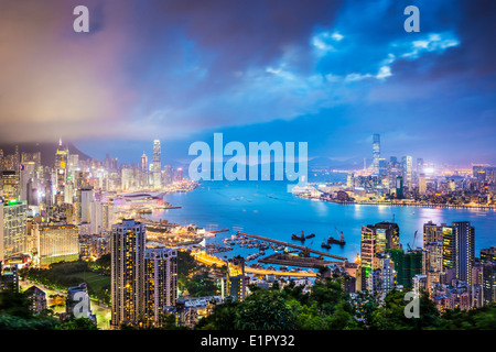 Hong Kong Cina skyline della città Foto Stock