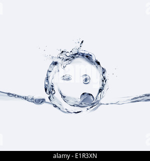 Acqua Smiley Face Foto Stock