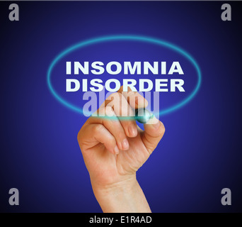 La scrittura parola ' Insonnia disordine ' con marcatore sul gradiente dello sfondo realizzato in 2D software Foto Stock