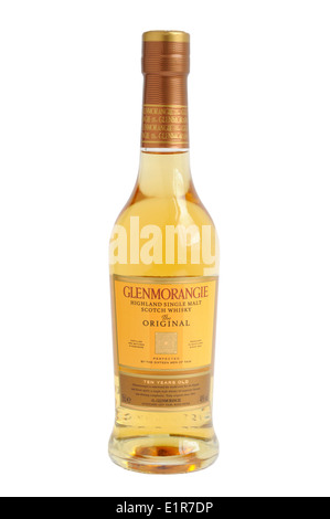 Mezza bottiglia di Glenmorangie single malt whisky Foto Stock