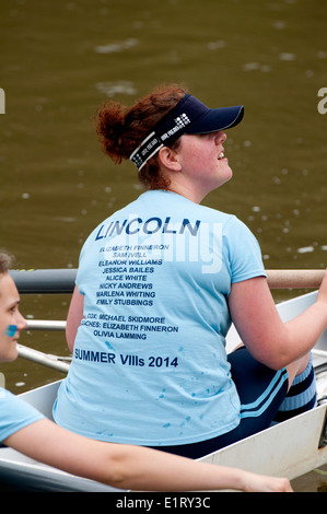 Oxford può Eights, Lincoln College Cari otto vogatore, Oxford, Regno Unito Foto Stock