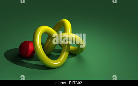 Toro Rosso con sfera realizzata in software 3D Foto Stock