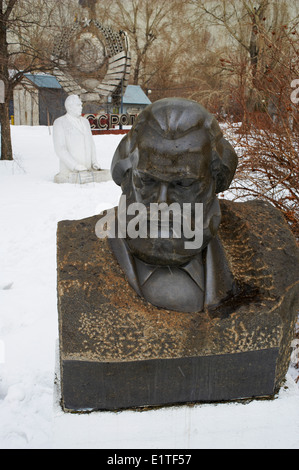 La Russia, Mosca, Parco di sculture, Karl Marx statua Foto Stock