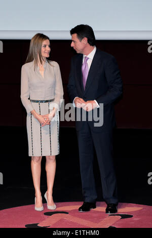 Madrid, Spagna. Il 6 giugno, 2014. La principessa Letizia di Spagna partecipa alla moda premi nazionali prima edizione presso il Museo Reina Sofia il 6 giugno 2014 a Madrid, Spagna. (Foto di Oscar Gonzalez/NurPhoto) © Oscar Gonzalez/NurPhoto/ZUMAPRESS.com/Alamy Live News Foto Stock